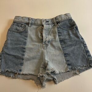 Women's Two-Tone Denim Shorts
